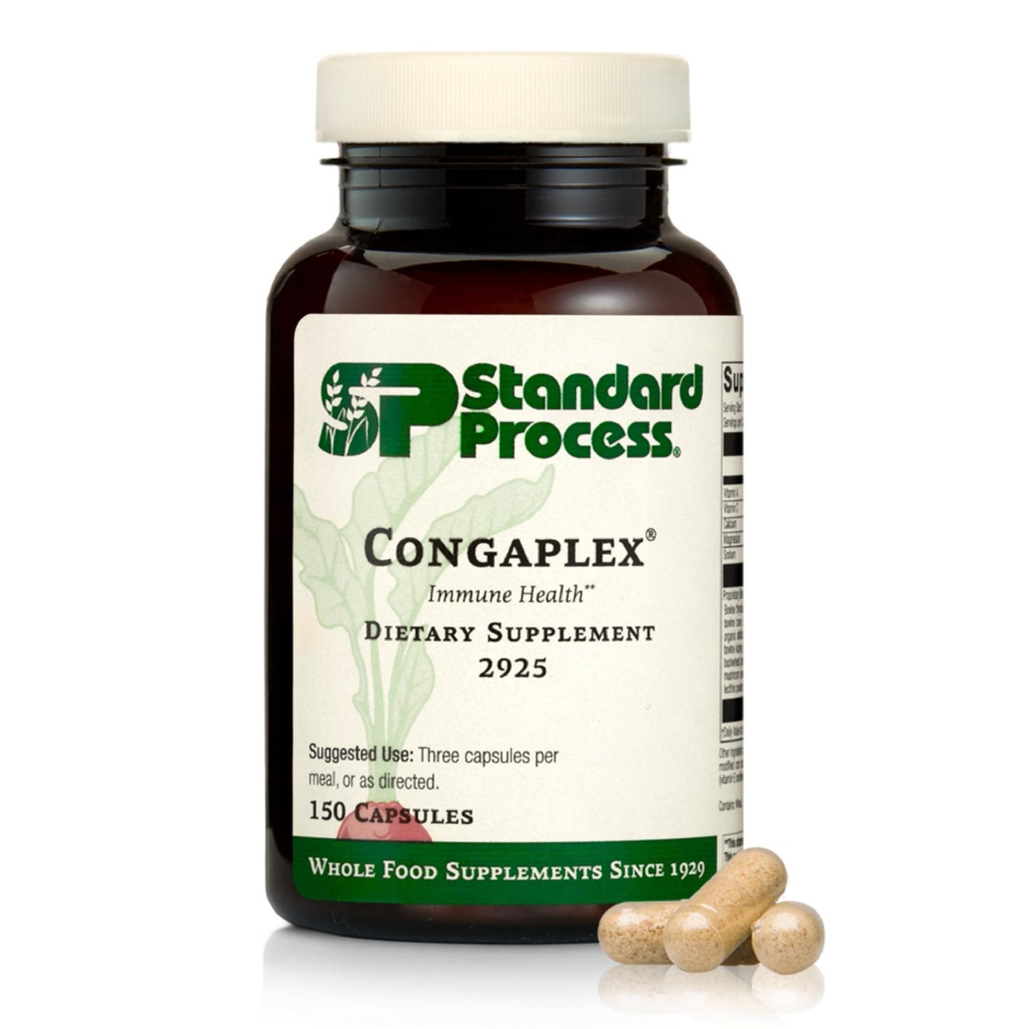 Standard Process Inc. Congaplex - Thymus Gland Support Supplement - Immune Health with Calcium Lactate, Magnesium, Vitamin C & Vitamin A - Immune System Aid with Mushroom Powder - 150 Capsules - dailyvitalstore