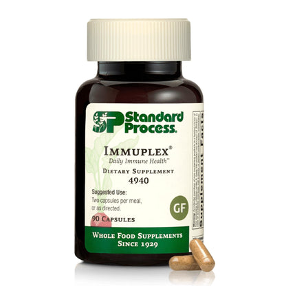 Standard Process Inc. Immuplex - Daily Immune Support Supplement with Folate, Iron, Vitamin C & Vitamin A - Mineral Supplement with Antioxidant Ingredients - 90 Capsules - dailyvitalstore