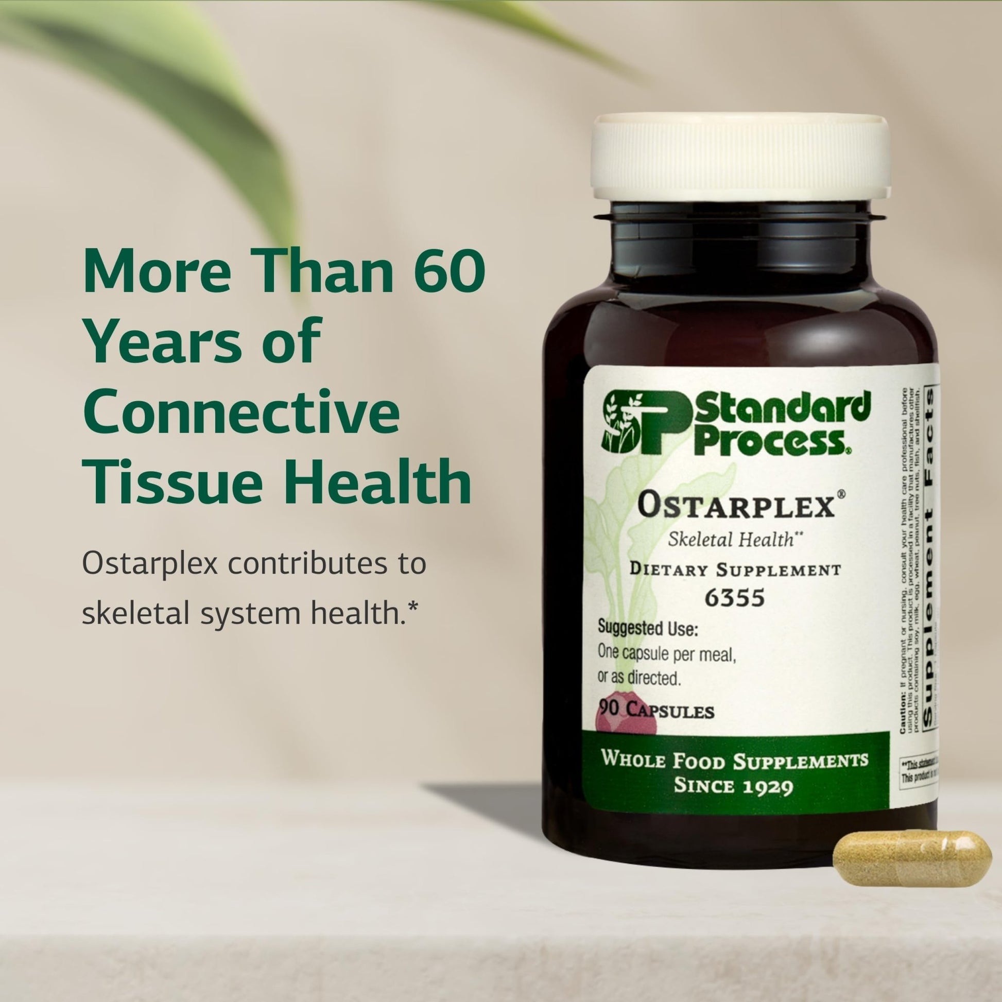 Standard Process Ostarplex - Dietary Supplement for Connective Tissue Health - Aids Liver Health & Function - Contains Vitamin B6 - Non-Dairy - 90 Capsules (90 Servings) - dailyvitalstore