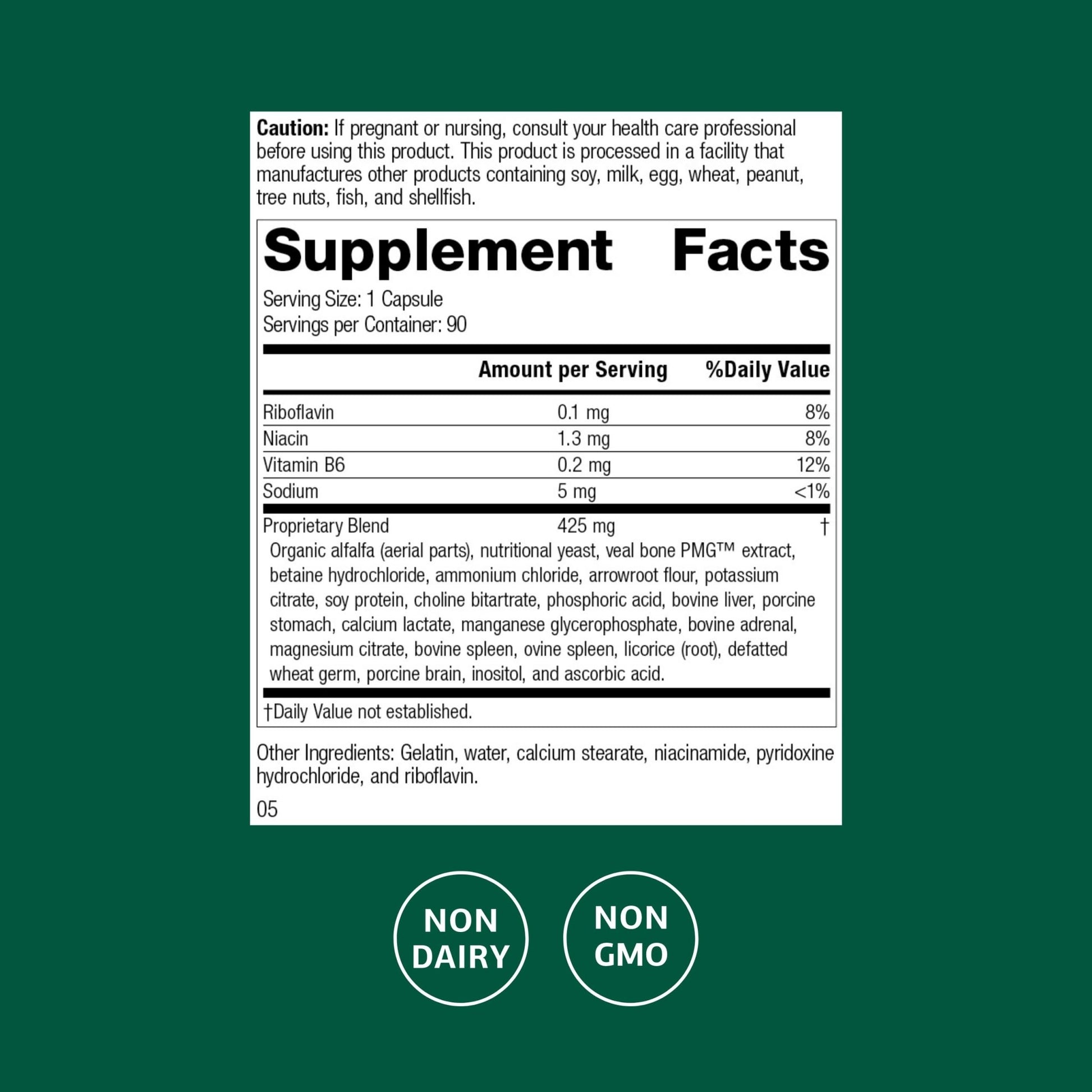 Standard Process Ostarplex - Dietary Supplement for Connective Tissue Health - Aids Liver Health & Function - Contains Vitamin B6 - Non-Dairy - 90 Capsules (90 Servings) - dailyvitalstore