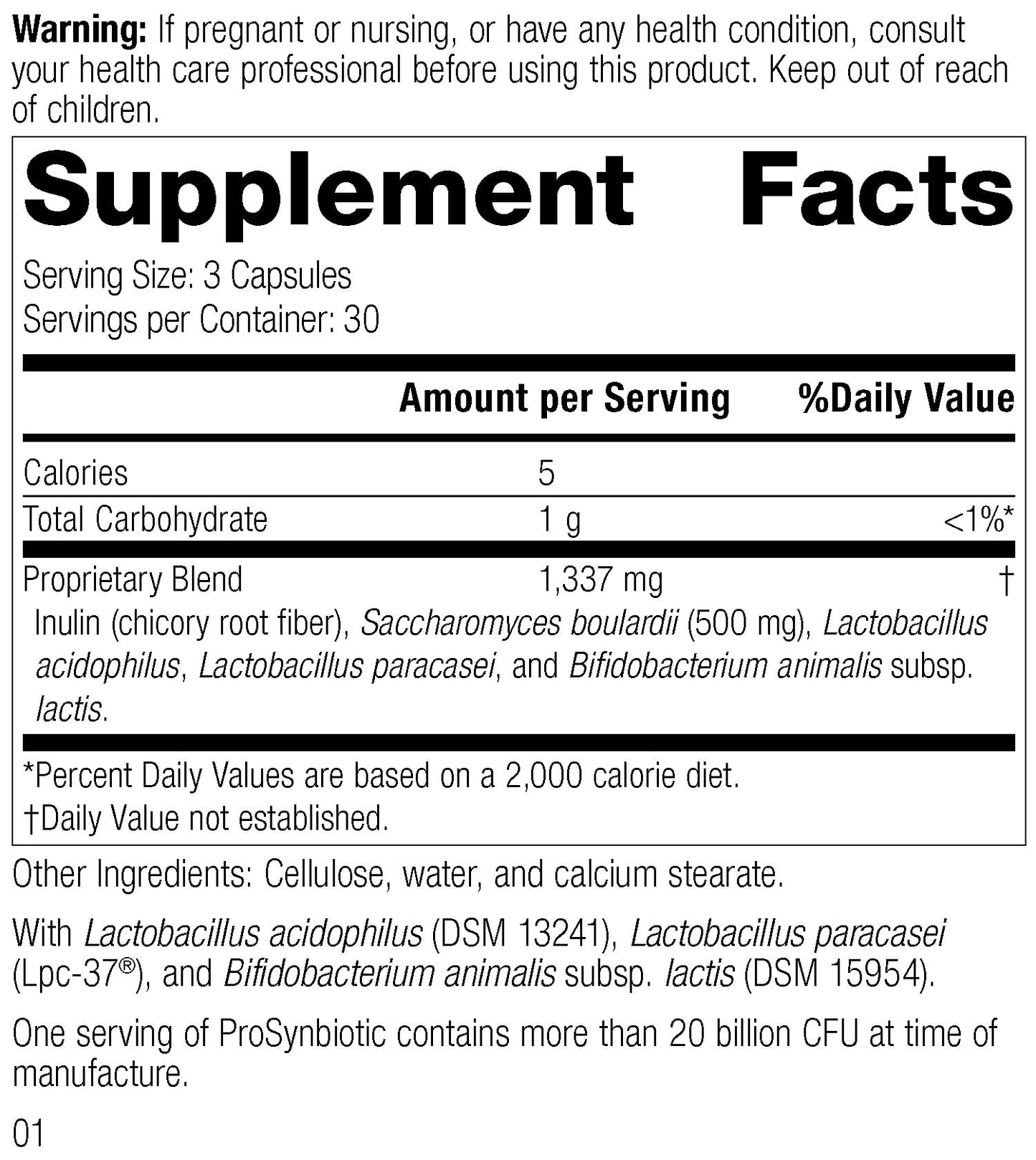 Standard Process ProSynbiotic - Whole Food Bowel, Immune Support, Digestion and Digestive Health with Bifidobacterium, Chicory Root, Lactobacillus Acidophilus, and Inulin - Vegetarian - 90 Capsules - dailyvitalstore