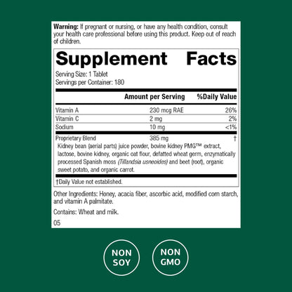 Standard Process Renafood - Supports Healthy Kidney Function & Antioxidant Activity - Contains Vitamins A - Non-Soy - 180 Tablets - dailyvitalstore