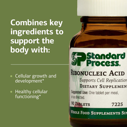 Standard Process Ribonucleic Acid RNA - Cell Development Support - Aids Protein Synthesis - Vegan, Gluten-Free, Non-Soy, & Non-Grain - 90 Tablets (90 Servings) - dailyvitalstore