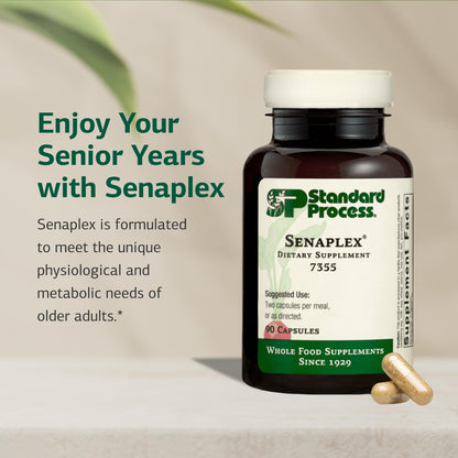 Standard Process Senaplex - Nervous System Support with Niacin, Vitamin B12 & B6 - Supports Brain Health & Cellular Health - Offers Antioxidant Activity - Non-Dairy - 90 Capsules (45 Servings) - dailyvitalstore