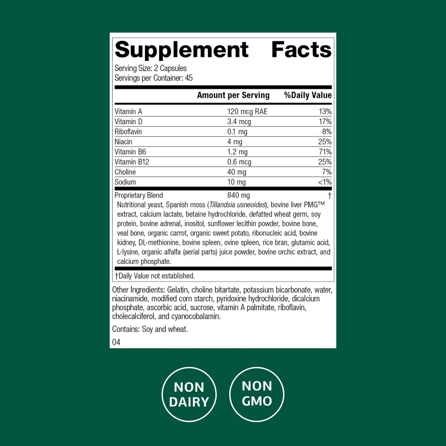 Standard Process Senaplex - Nervous System Support with Niacin, Vitamin B12 & B6 - Supports Brain Health & Cellular Health - Offers Antioxidant Activity - Non-Dairy - 90 Capsules (45 Servings) - dailyvitalstore