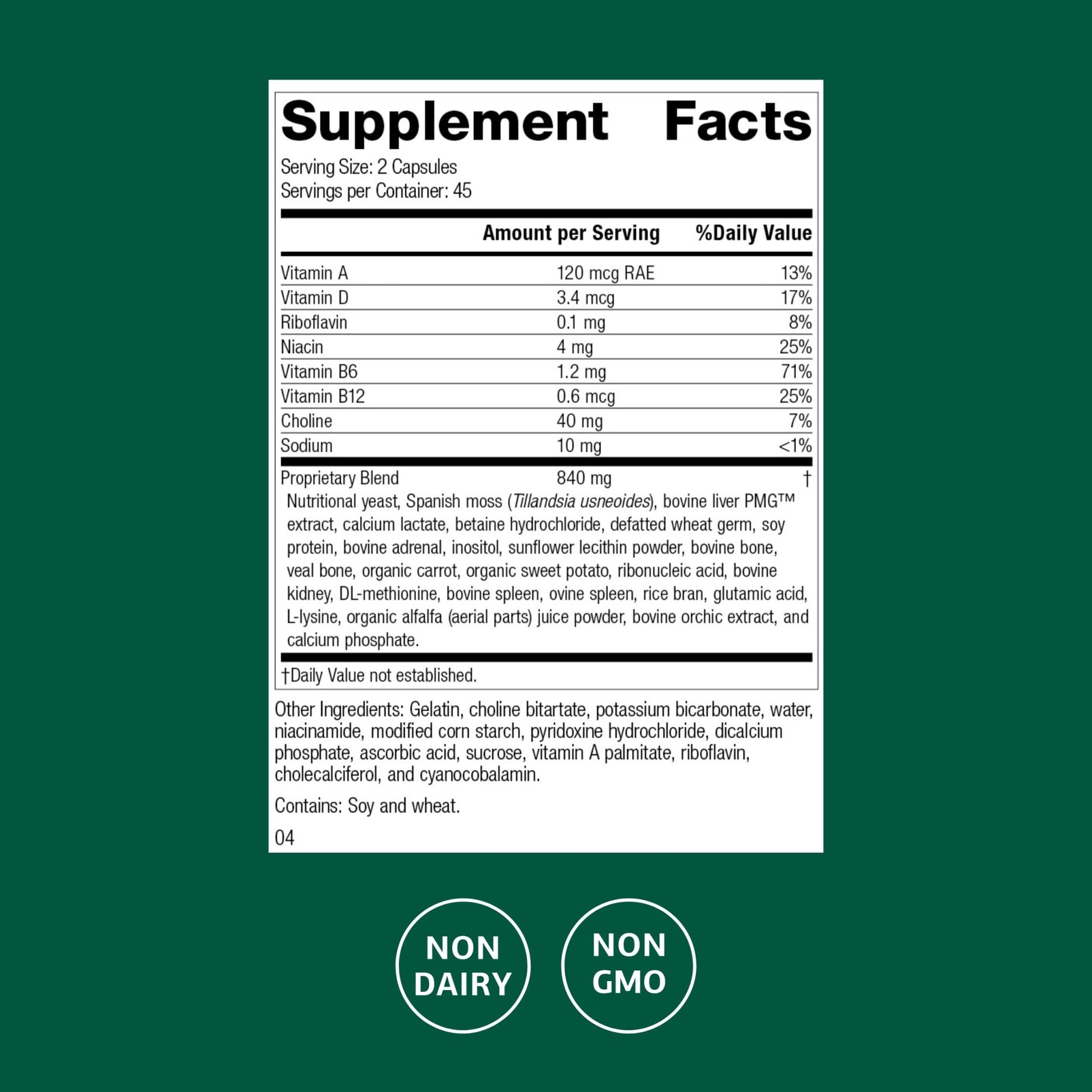 Standard Process Senaplex - Nervous System Support with Niacin, Vitamin B12 & B6 - Supports Brain Health & Cellular Health - Offers Antioxidant Activity - Non-Dairy - 90 Capsules (45 Servings) - dailyvitalstore