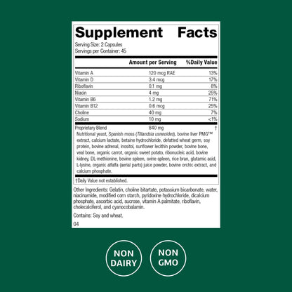 Standard Process Senaplex - Nervous System Support with Niacin, Vitamin B12 & B6 - Supports Brain Health & Cellular Health - Offers Antioxidant Activity - Non-Dairy - 90 Capsules (45 Servings) - dailyvitalstore