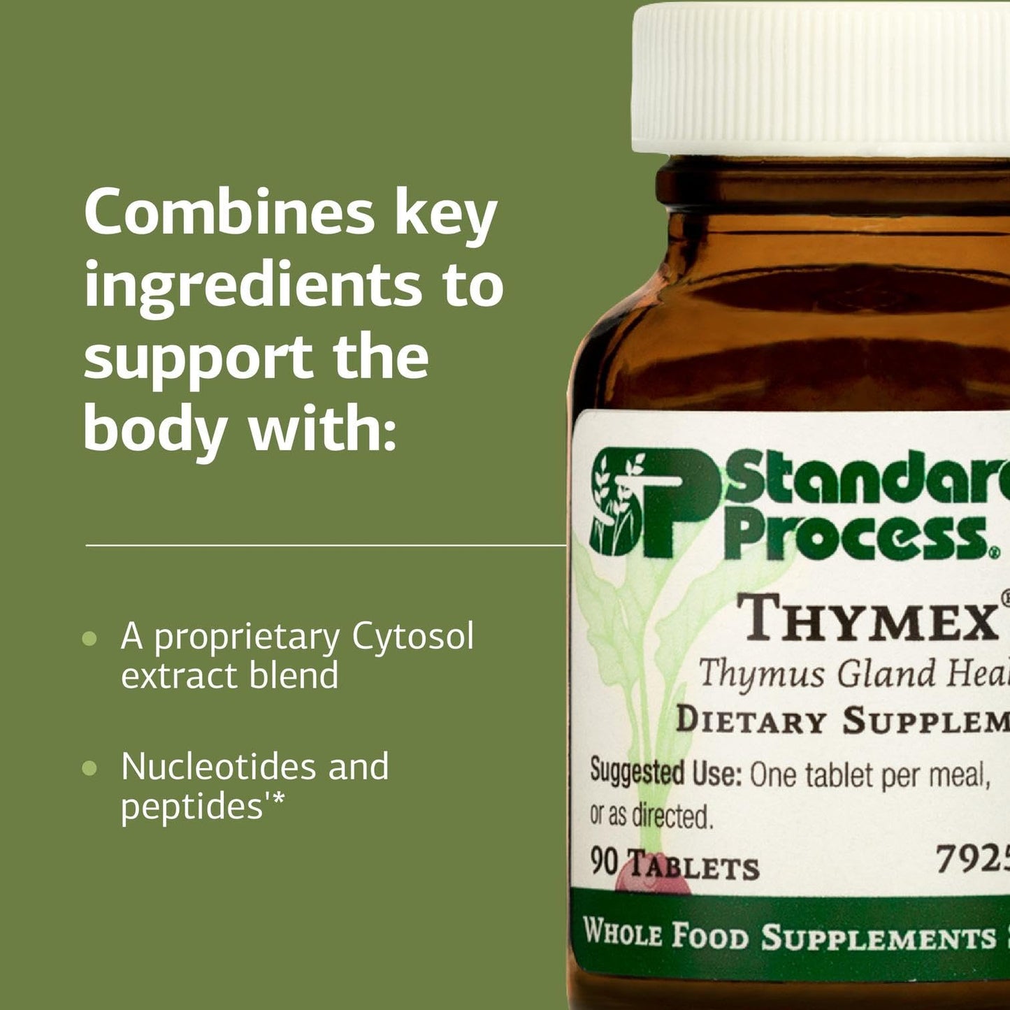 Standard Process Thymex - Cytosol Extract Dietary Supplement for Immune Health - Gluten-Free, Non-Dairy, & Non-Soy - 90 Tablets (90 Servings) - dailyvitalstore
