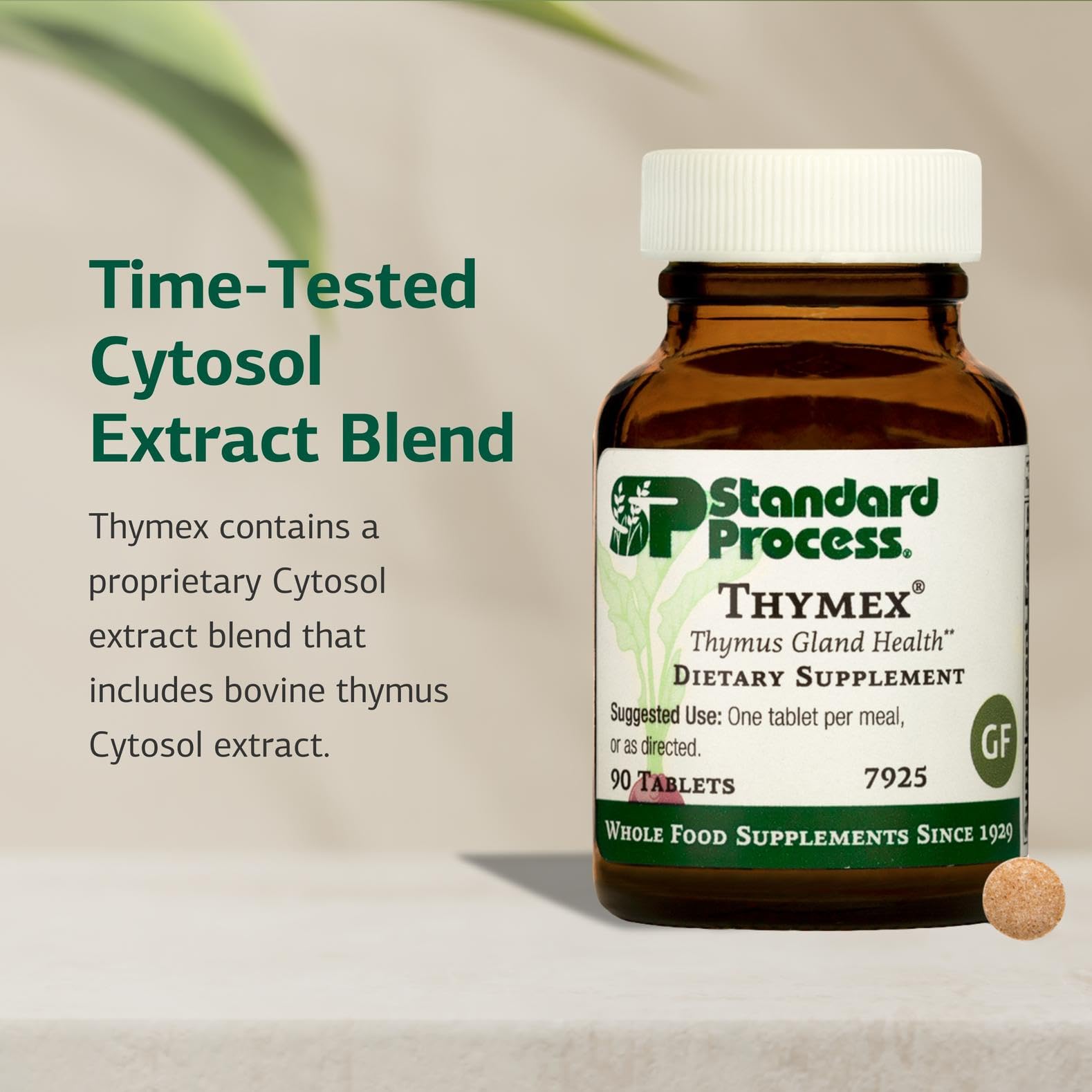 Standard Process Thymex - Cytosol Extract Dietary Supplement for Immune Health - Gluten-Free, Non-Dairy, & Non-Soy - 90 Tablets (90 Servings) - dailyvitalstore