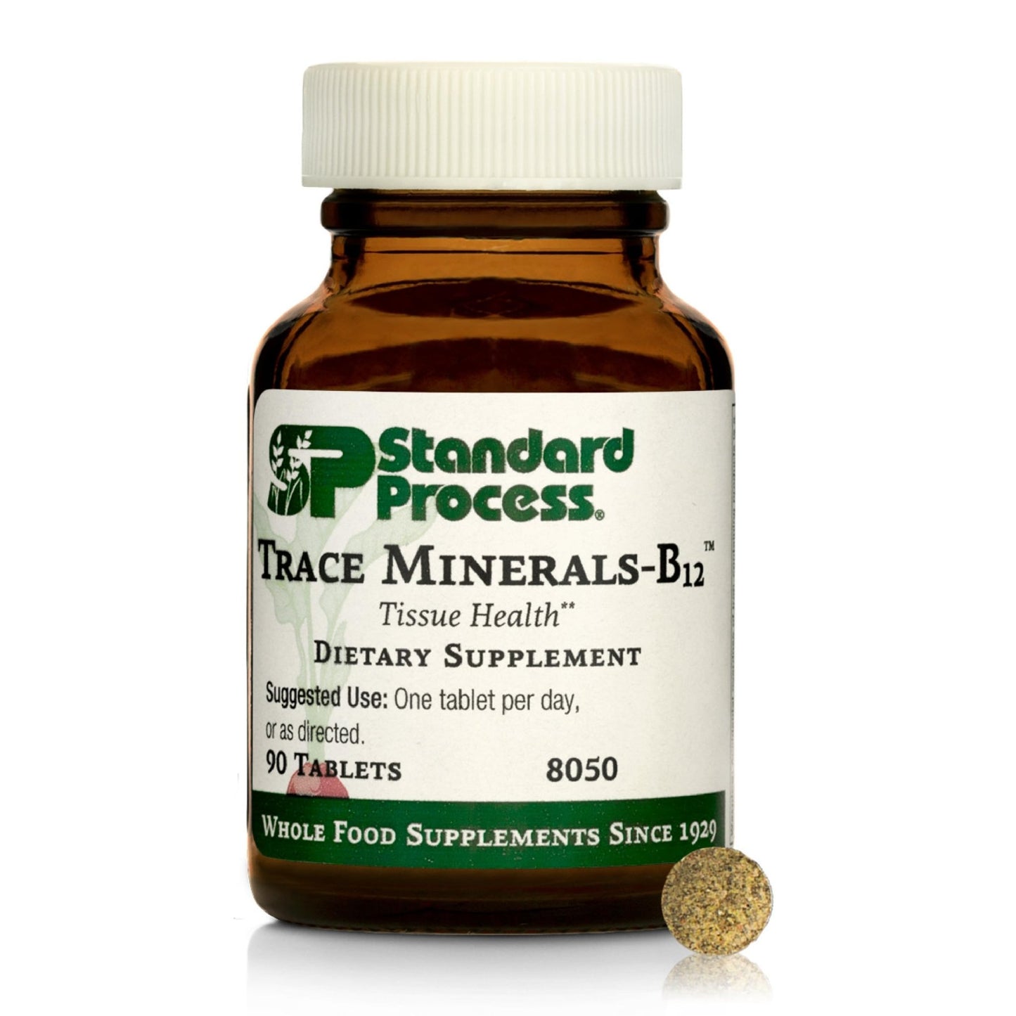 Standard Process Trace Minerals-B12 - Thyroid & Cell Functioning Support with Iodine, Zinc & Copper - Cartilage & Bone Health Aid - Non-Dairy & Non-Soy - 90 Tablets (90 Servings) - dailyvitalstore
