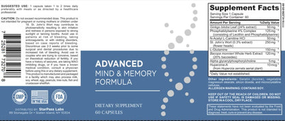 StarPass Labs Advanced Memory Formula Extreme Brain Booster, Brain Supplement for Memory, Focus and Mental Performance, Memory Vitamins for Better Brain Health 180 Capsules (3 Pack) - dailyvitalstore