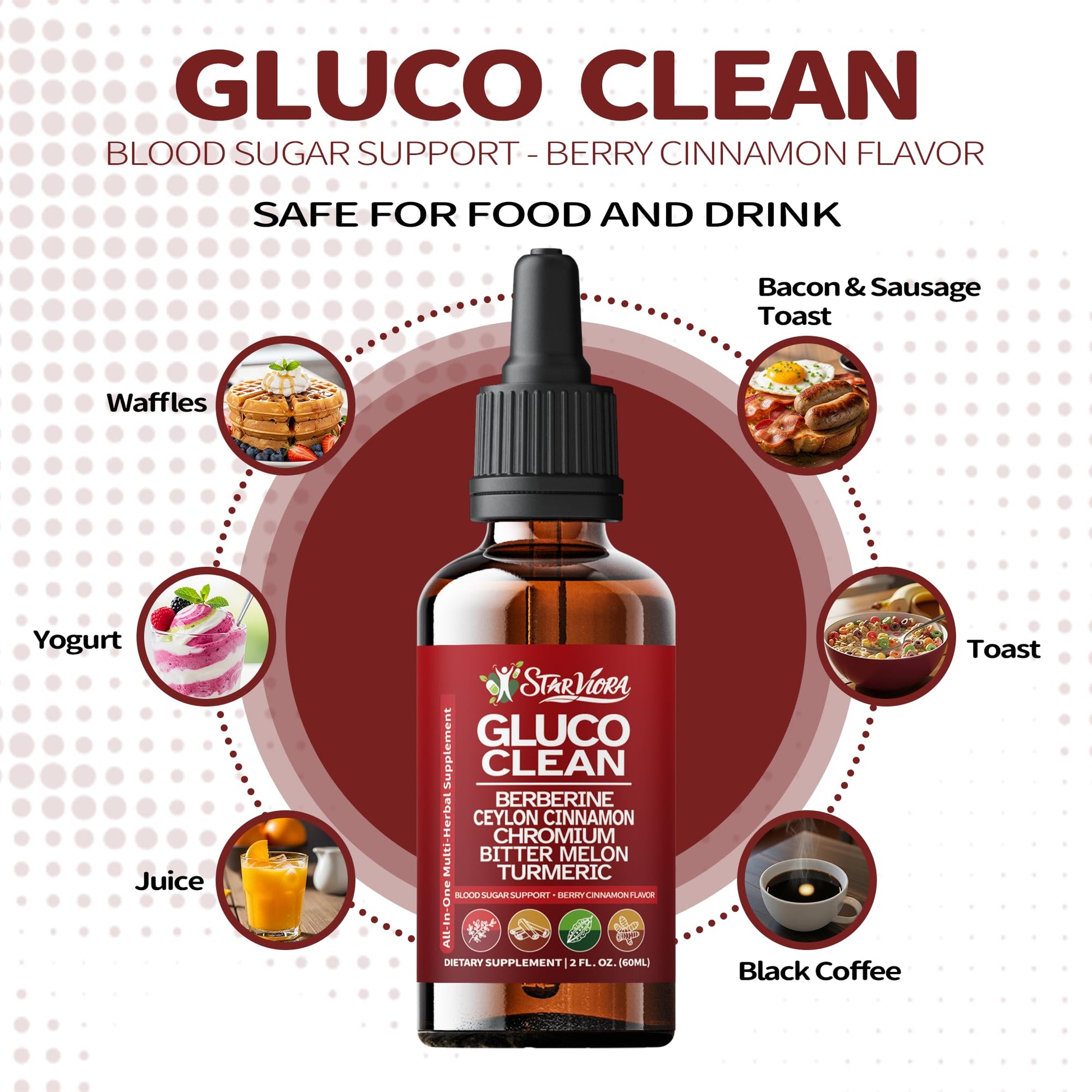 StarViora Gluco Clean Sugar-Free Herbal Blend with Berberine & Chromium, Bitter Melon, Ginseng and Alpha Lipoic Acid for Daily Wellness - dailyvitalstore