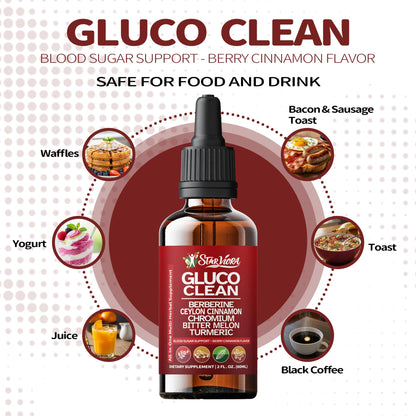 StarViora Gluco Clean Sugar-Free Herbal Blend with Berberine & Chromium, Bitter Melon, Ginseng and Alpha Lipoic Acid for Daily Wellness - dailyvitalstore