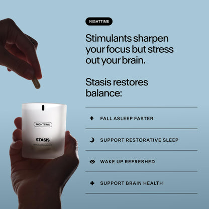 STASIS Nighttime Supplement for Men & Women with Magnesium, Melatonin, Zinc & Botanical Extracts, Evening Routine Support Capsules for Bedtime Use, Vegan, Non GMO, 25 Servings, 1 Month Supply - dailyvitalstore