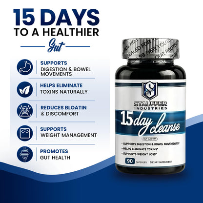 STAUFFER INDUSTRIES Colon Cleanse – 15 Day Cleanse Gut Support Supplement – Colon Cleanser with Psyllium Husk, Senna & Probiotics - dailyvitalstore