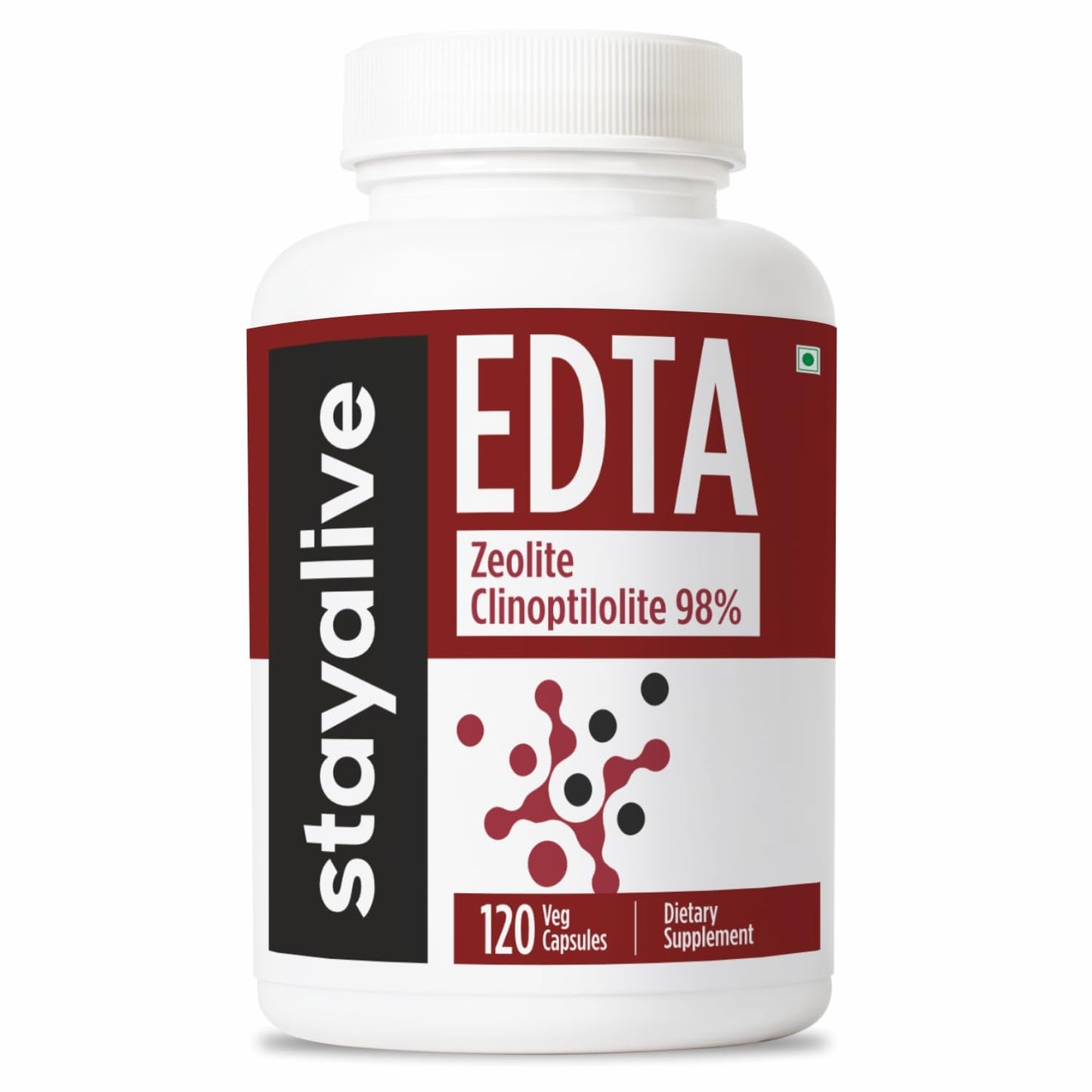 STAY ALIVE EDTA Capsules 1500mg with Zeolite 98% and Kale Extract Powder, 120 Pills, Non-GMO & Gluten Free Calcium Disodium EDTA Supplement - dailyvitalstore