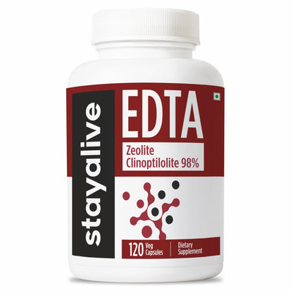 STAY ALIVE EDTA Capsules 1500mg with Zeolite 98% and Kale Extract Powder, 120 Pills, Non-GMO & Gluten Free Calcium Disodium EDTA Supplement - dailyvitalstore
