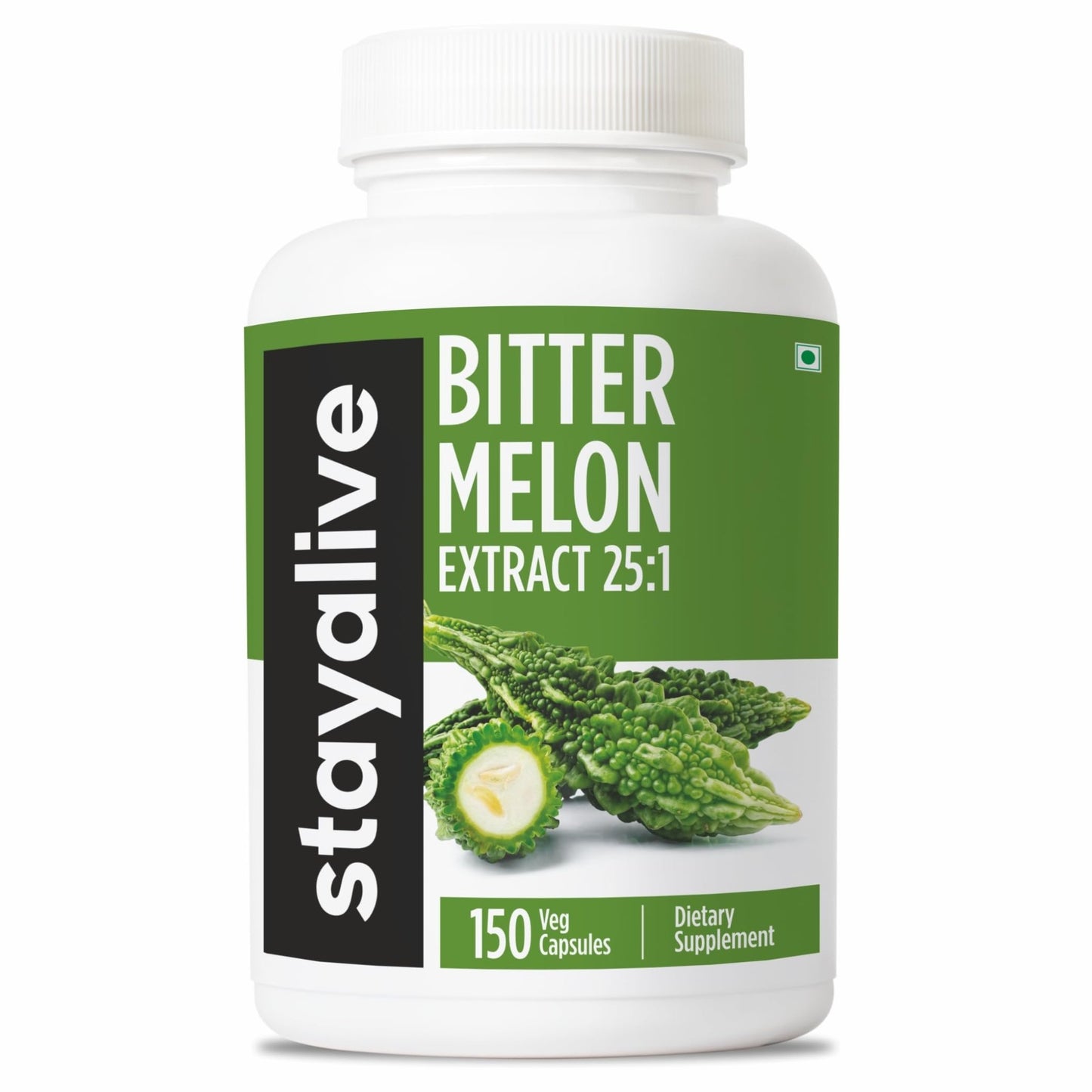 STAY ALIVE Extra Strength Bitter Melon Capsules, 10% Bitter Principles, 150 Pills, 25X Concentrated Powder, 5 Month Supply, Non-GMO & Gluten Free - dailyvitalstore