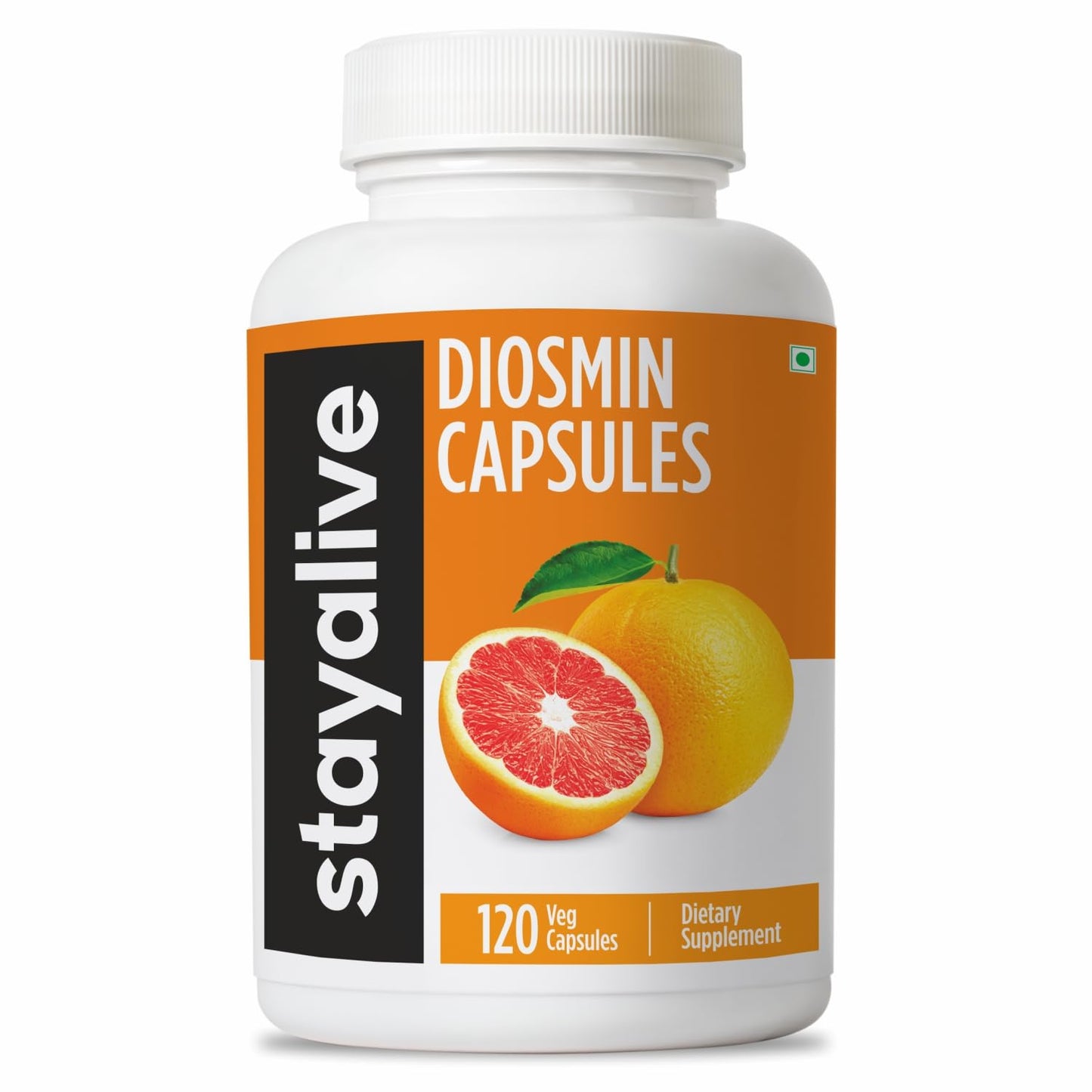 STAY ALIVE Pure Diosmin Complex 1000mg Formula, 120 Capsules, Citrus Bioflavonoids Rich Fruit Extract, 2 Month Supply, 100% Vegetarian, Non-GMO & Gluten Free Diosmin Supplement - dailyvitalstore