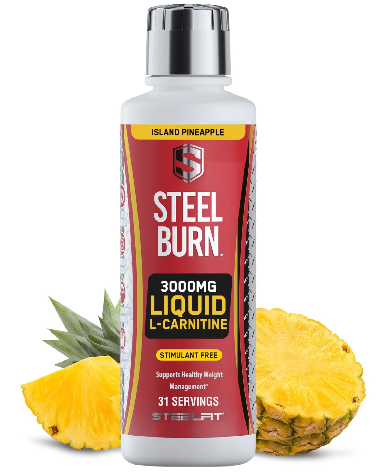 SteelFit Steel Burn, Premium Liquid L-Carnitine, 3000mg - Stimulant-Free & Clean Workout Drink for Men & Women Supports Healthy Weight Loss Management - dailyvitalstore