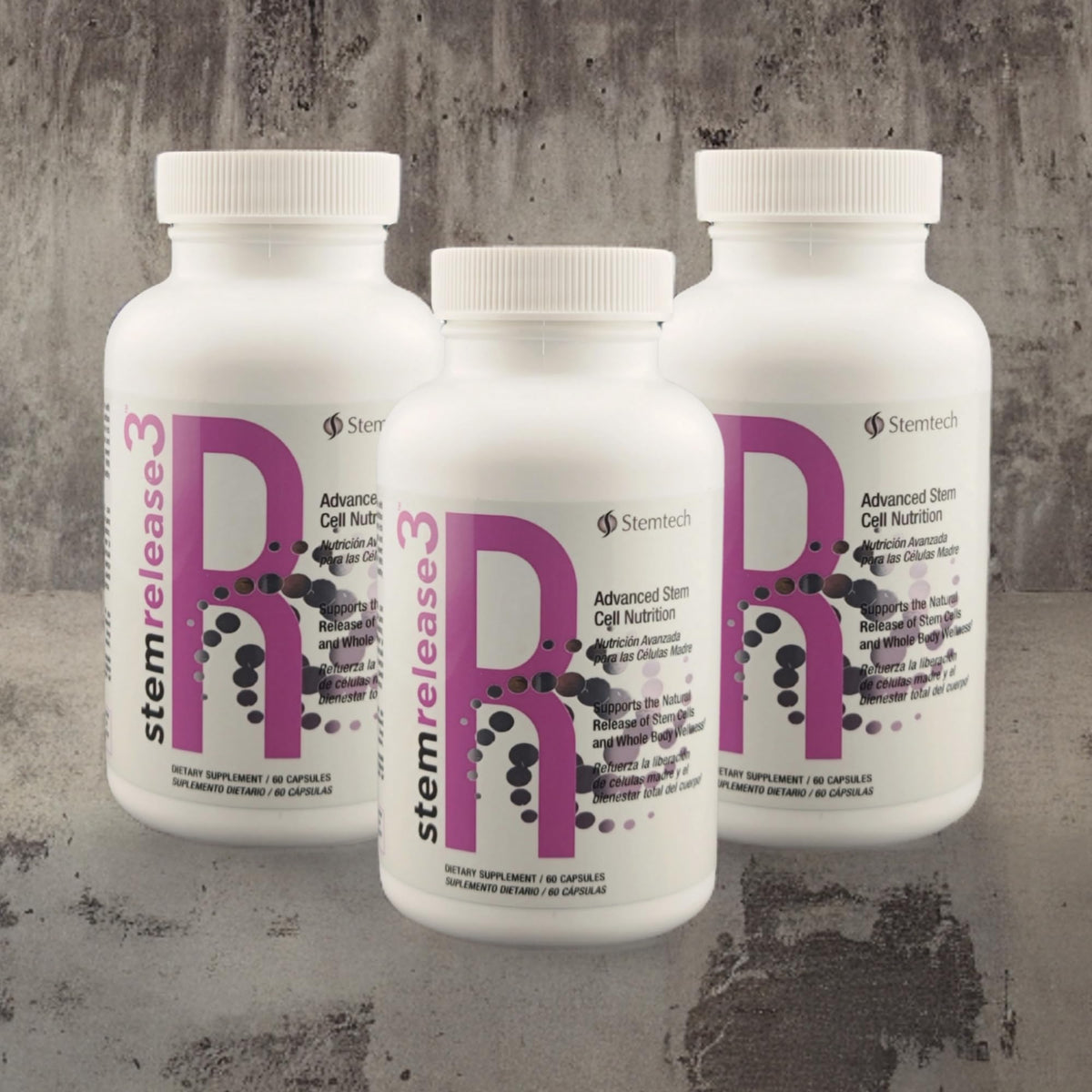 Stemtech Stemrelease3™ Cutting-Edge Stem Cell Nutrition for Natural Renewal and Youthful Vitality, Exclusive Blend for Enhanced Telomere Health 60 Capsules (3 Pack) - dailyvitalstore