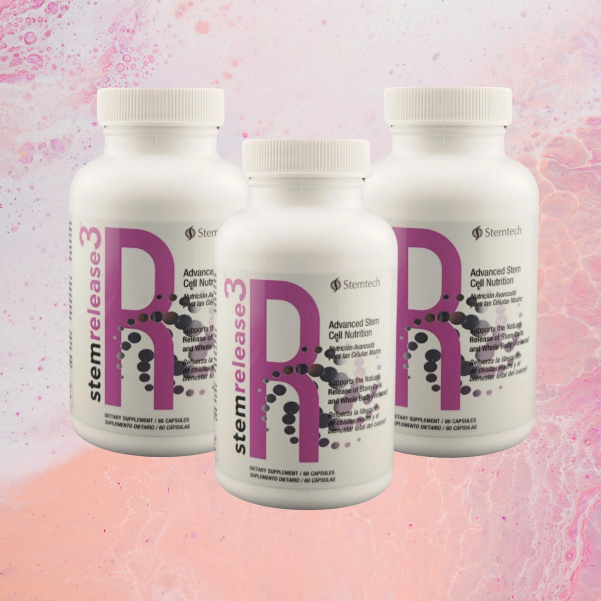 Stemtech Stemrelease3™ Cutting-Edge Stem Cell Nutrition for Natural Renewal and Youthful Vitality, Exclusive Blend for Enhanced Telomere Health 60 Capsules (3 Pack) - dailyvitalstore