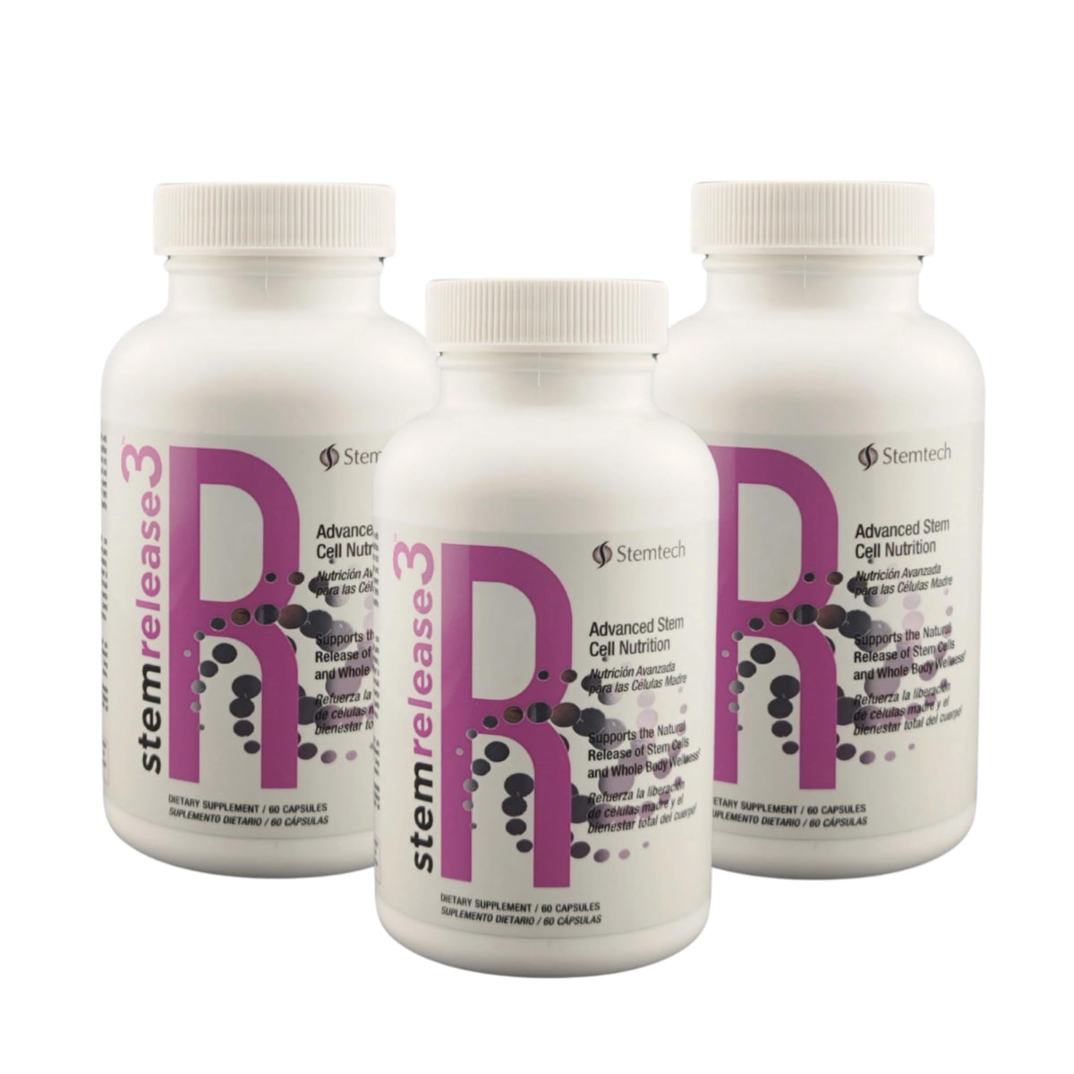 Stemtech Stemrelease3™ Cutting-Edge Stem Cell Nutrition for Natural Renewal and Youthful Vitality, Exclusive Blend for Enhanced Telomere Health 60 Capsules (3 Pack) - dailyvitalstore