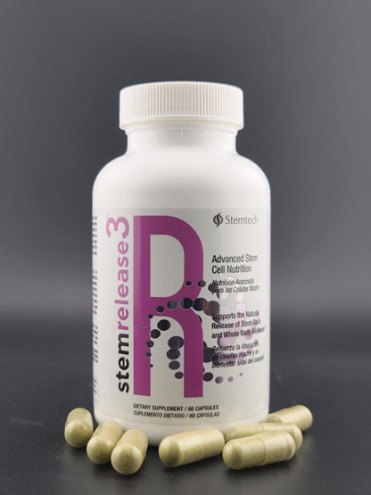 Stemtech Stemrelease3 Cutting-Edge Stem Cell Nutrition for Natural Renewal and Youthful Vitality, Exclusive Blend for Enhanced Telomere Health, 60 Capsules - dailyvitalstore