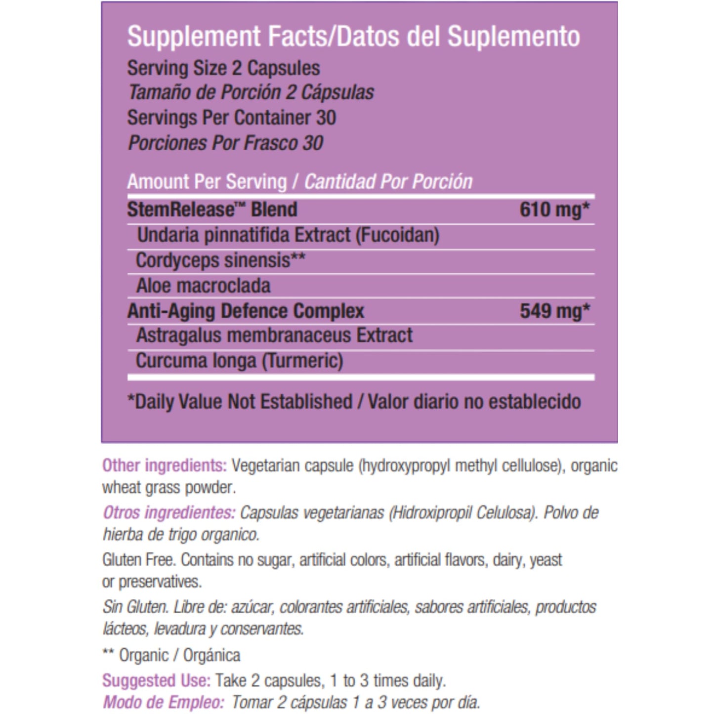 Stemtech Stemrelease3 Cutting-Edge Stem Cell Nutrition for Natural Renewal and Youthful Vitality, Exclusive Blend for Enhanced Telomere Health, 60 Capsules - dailyvitalstore
