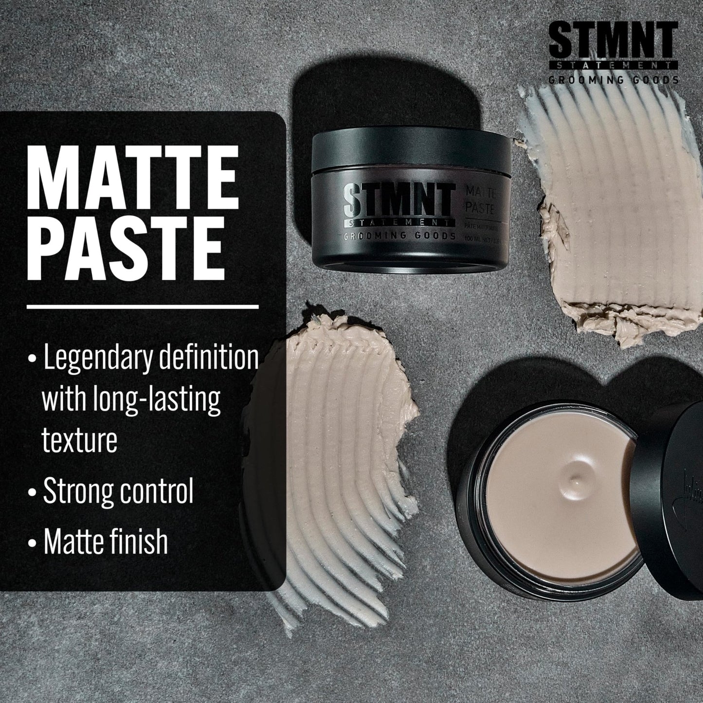 STMNT Grooming Goods Matte Paste 3.38 oz | All Day Strong Hold & High Volume | Hair Clay Paste For Men | Non-Greasy Formula | Texture Paste for Hair - dailyvitalstore