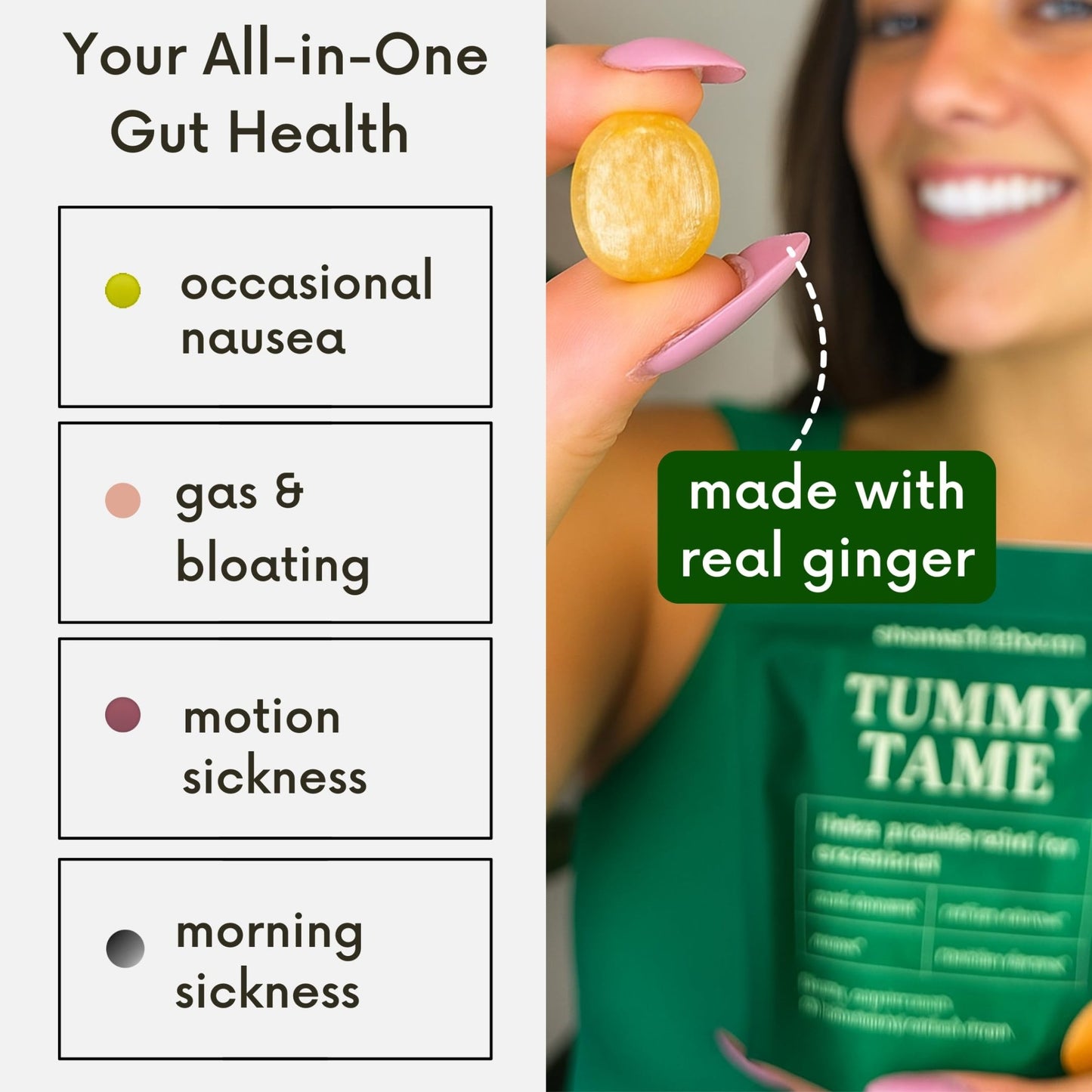 Stomach Bloom Fast-Acting Ginger for Nausea Relief | Herbal Relief for Pregnancy Nausea and Morning & Motion Sickness | Ginger, Lemon, Spearmint & B6. 28 Individually Sealed Drops. - dailyvitalstore