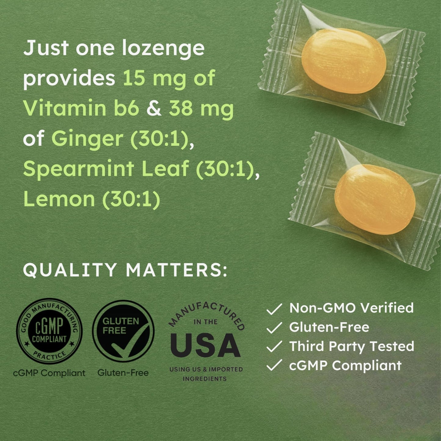 Stomach Bloom Fast-Acting Ginger for Nausea Relief | Herbal Relief for Pregnancy Nausea and Morning & Motion Sickness | Ginger, Lemon, Spearmint & B6. 28 Individually Sealed Drops. - dailyvitalstore