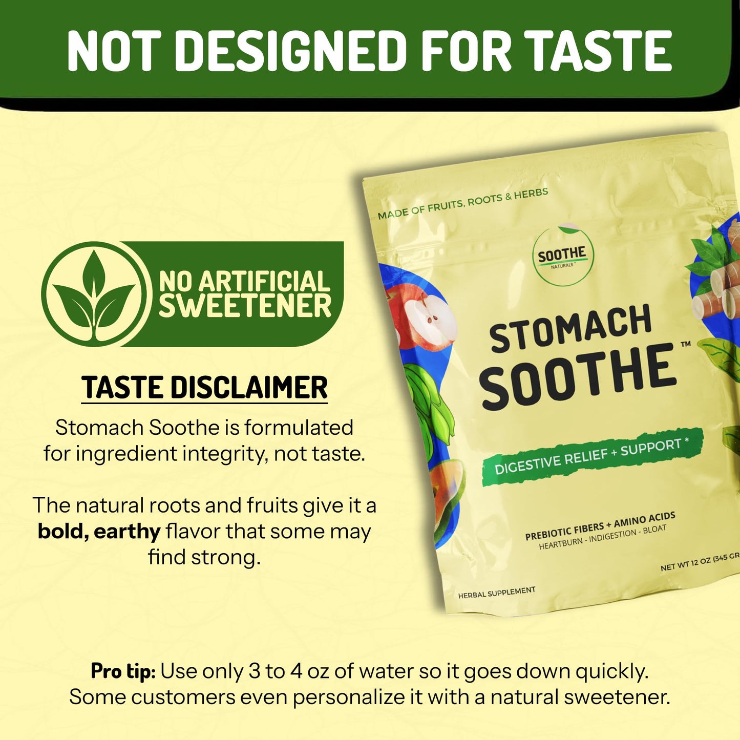 Stomach Soothe Soothe Naturals Acid Reflux Powder - L Glutamine for Gut Health, Acid Reflux Medicine, Leaky Gut Repair, Gut Lining Repair, Alginate for Acid Reflux (30 Servings) - dailyvitalstore
