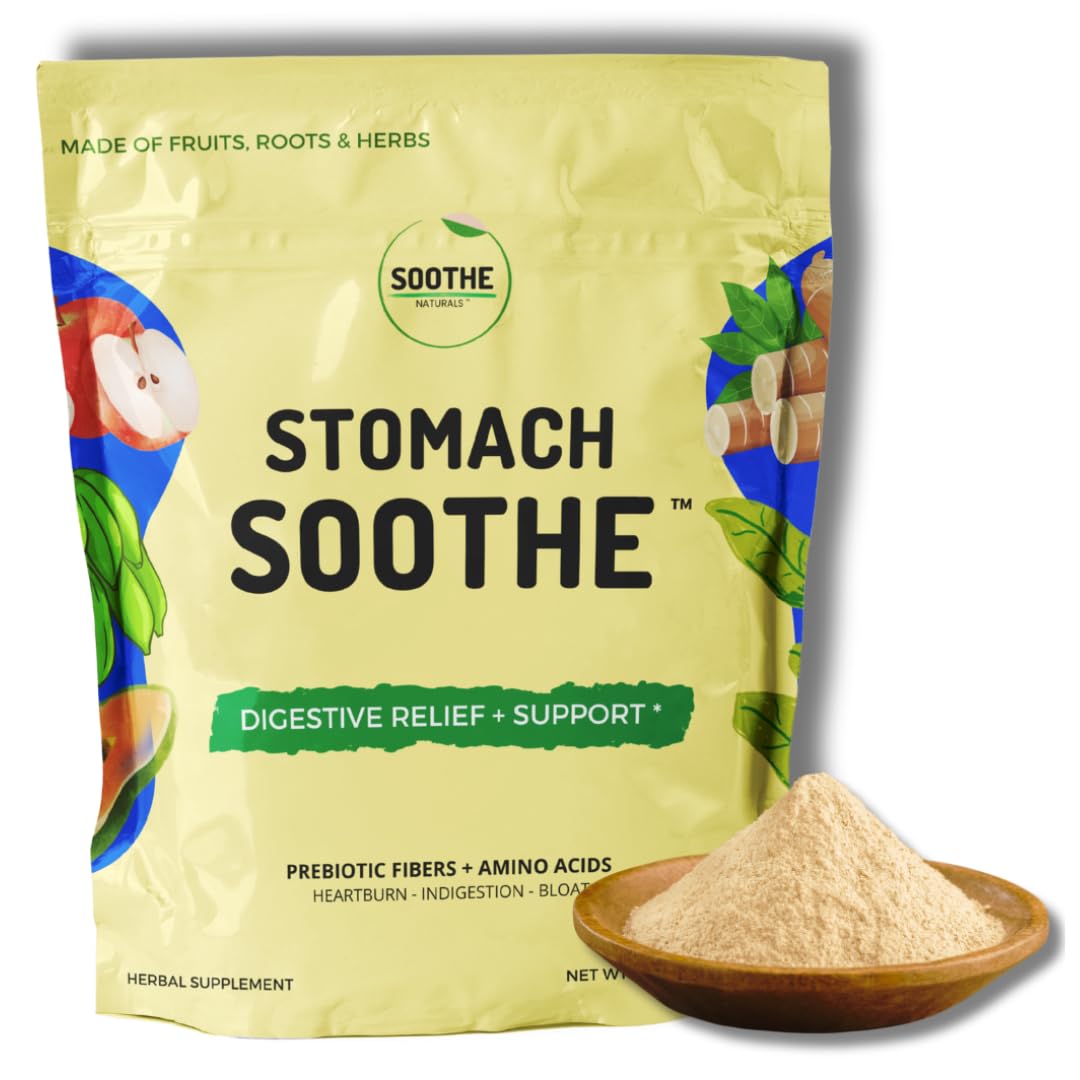 Stomach Soothe Soothe Naturals Acid Reflux Powder - L Glutamine for Gut Health, Acid Reflux Medicine, Leaky Gut Repair, Gut Lining Repair, Alginate for Acid Reflux (30 Servings) - dailyvitalstore