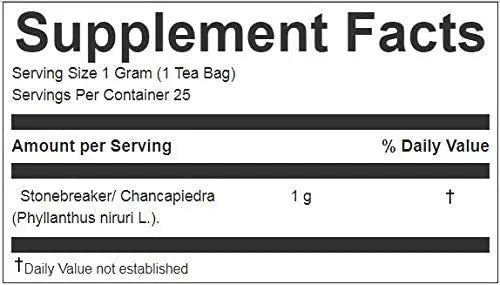 Stone Breaker Chanca Piedra Herbal Tea - 100% Naural from Peru ( 25 Tea Bags ) Natural Kidney Cleanse & Gallbladder Stones Support– Detoxify Urinary Tract, Flush Impurities, Clear Urinary System - dailyvitalstore
