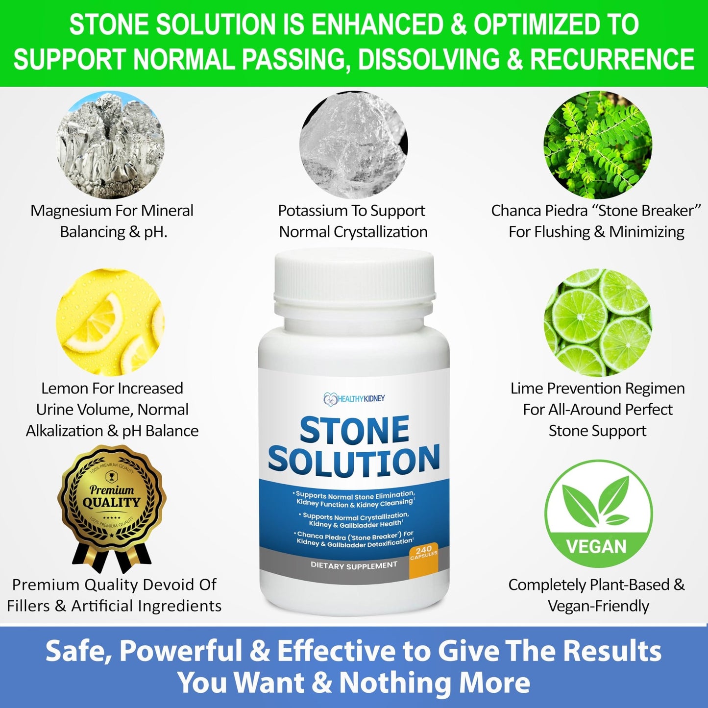 Stone Solution Capsules- Natural Dissolver, Kidney Stone Support & Kidney Cleanser Chanca Piedra Stone Breaker Gallbladder Cleanse, Flush & Stop Recurrence, Stone Relief 60 Servings - dailyvitalstore