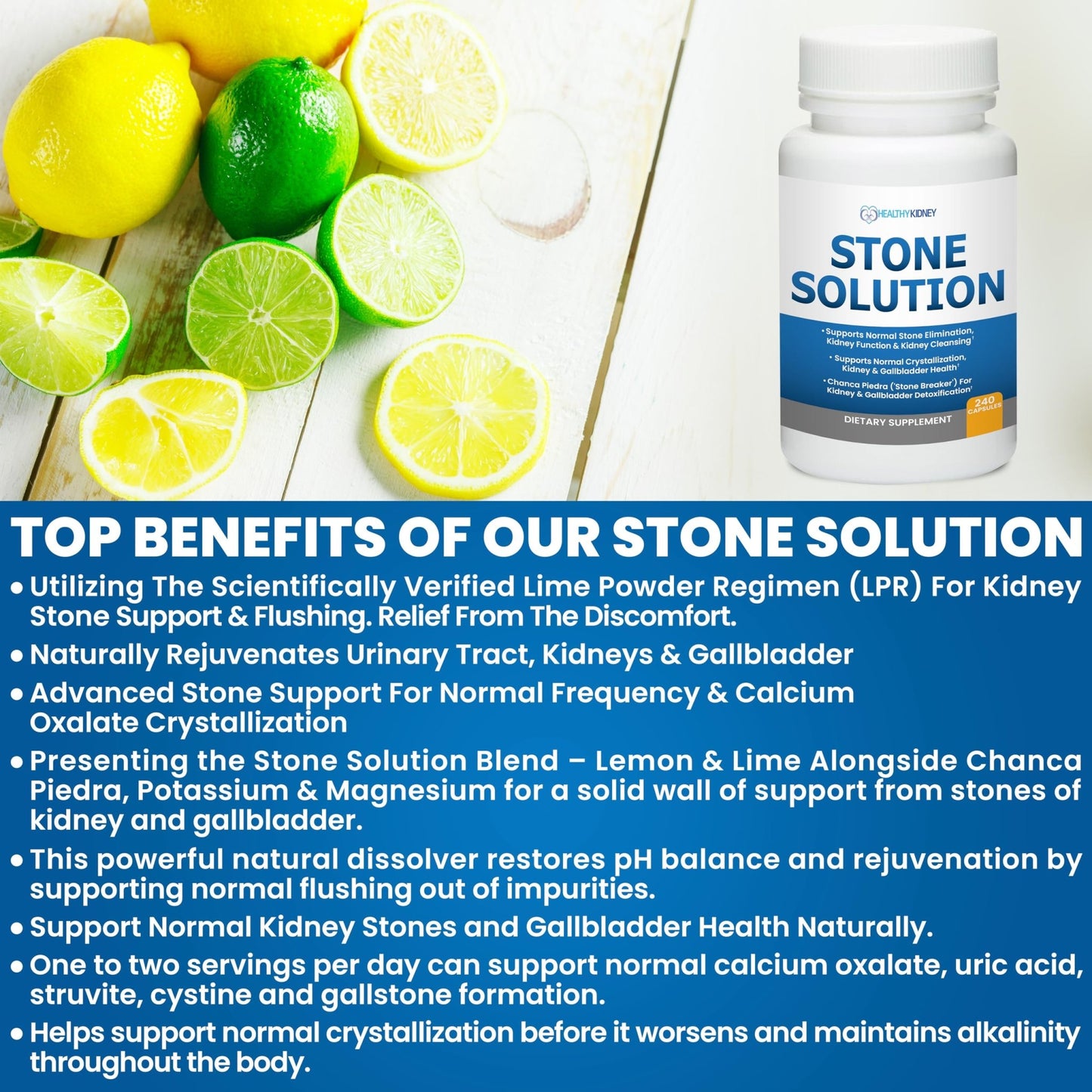 Stone Solution Capsules- Natural Dissolver, Kidney Stone Support & Kidney Cleanser Chanca Piedra Stone Breaker Gallbladder Cleanse, Flush & Stop Recurrence, Stone Relief 60 Servings - dailyvitalstore