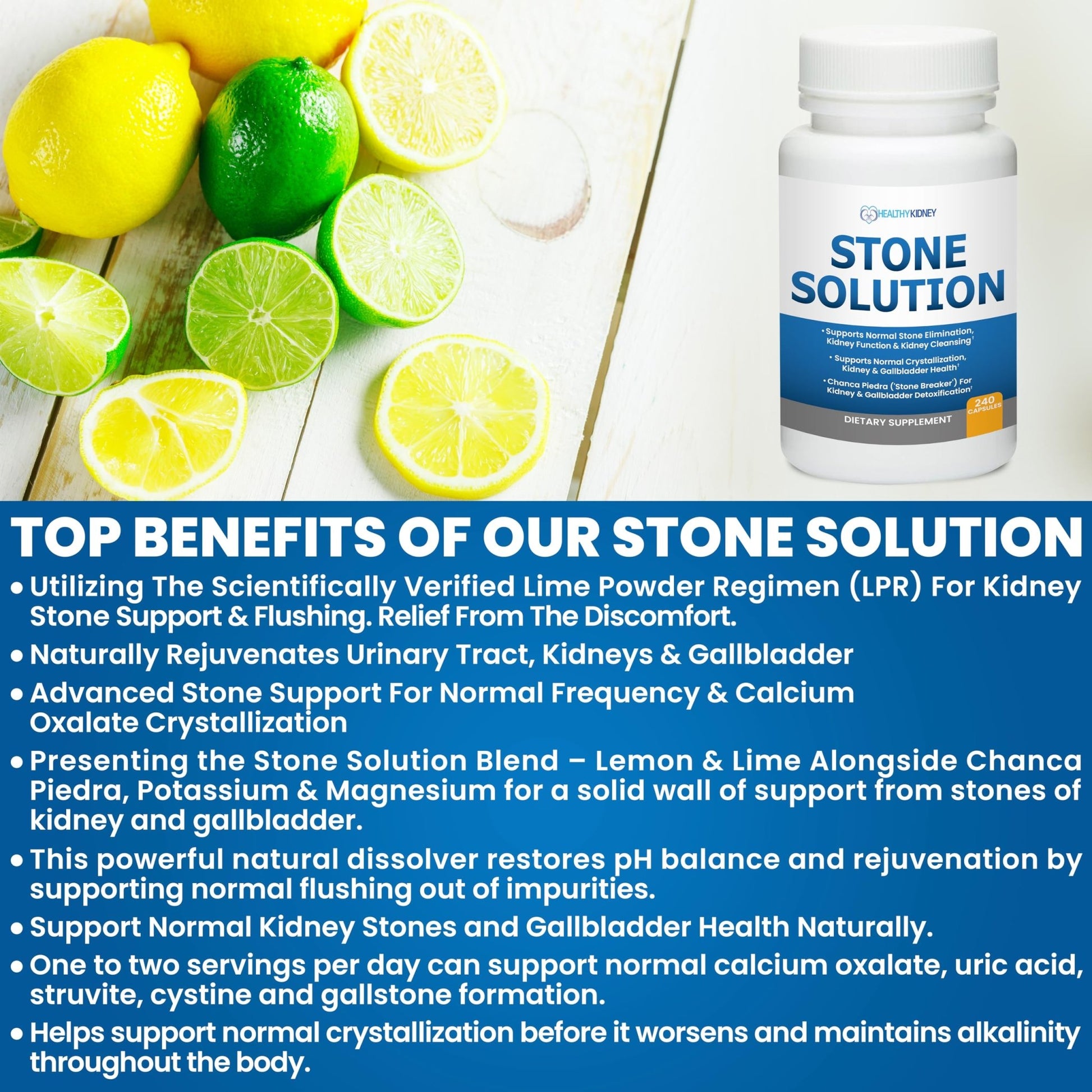 Stone Solution Capsules- Natural Dissolver, Kidney Stone Support & Kidney Cleanser Chanca Piedra Stone Breaker Gallbladder Cleanse, Flush & Stop Recurrence, Stone Relief 60 Servings - dailyvitalstore