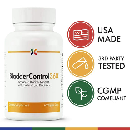 Stop Aging Now - BladderControl360 Formula - Bladder Control Support - Go-Less & Probiotics - Urinary Health Probiotic Supplement - Lactobacillus Rhamnosus, Pumpkin Seed & Soy Germ Extracts - 60 Vcaps - dailyvitalstore