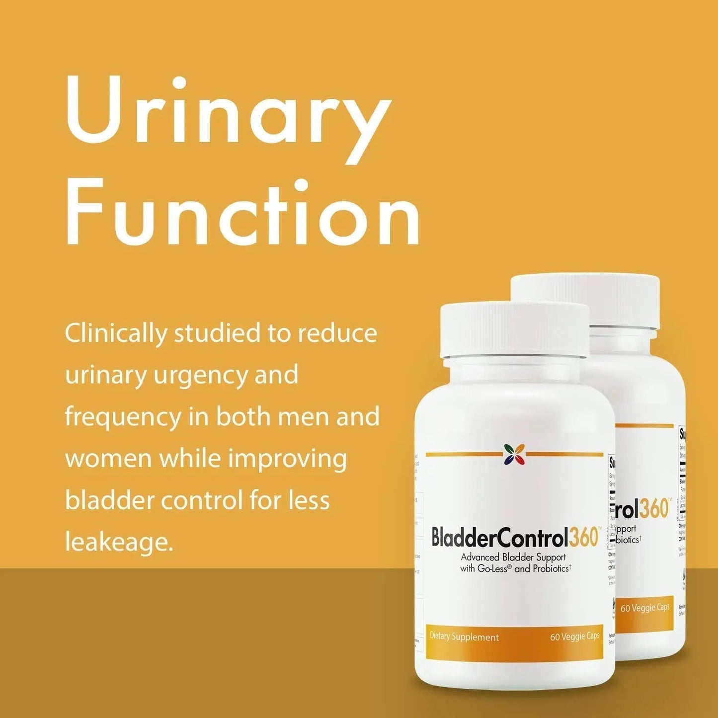 Stop Aging Now - BladderControl360 Formula - Bladder Control Support - Go-Less & Probiotics - Urinary Health Probiotic Supplement - Lactobacillus Rhamnosus, Pumpkin Seed & Soy Germ Extracts - 60 Vcaps - dailyvitalstore