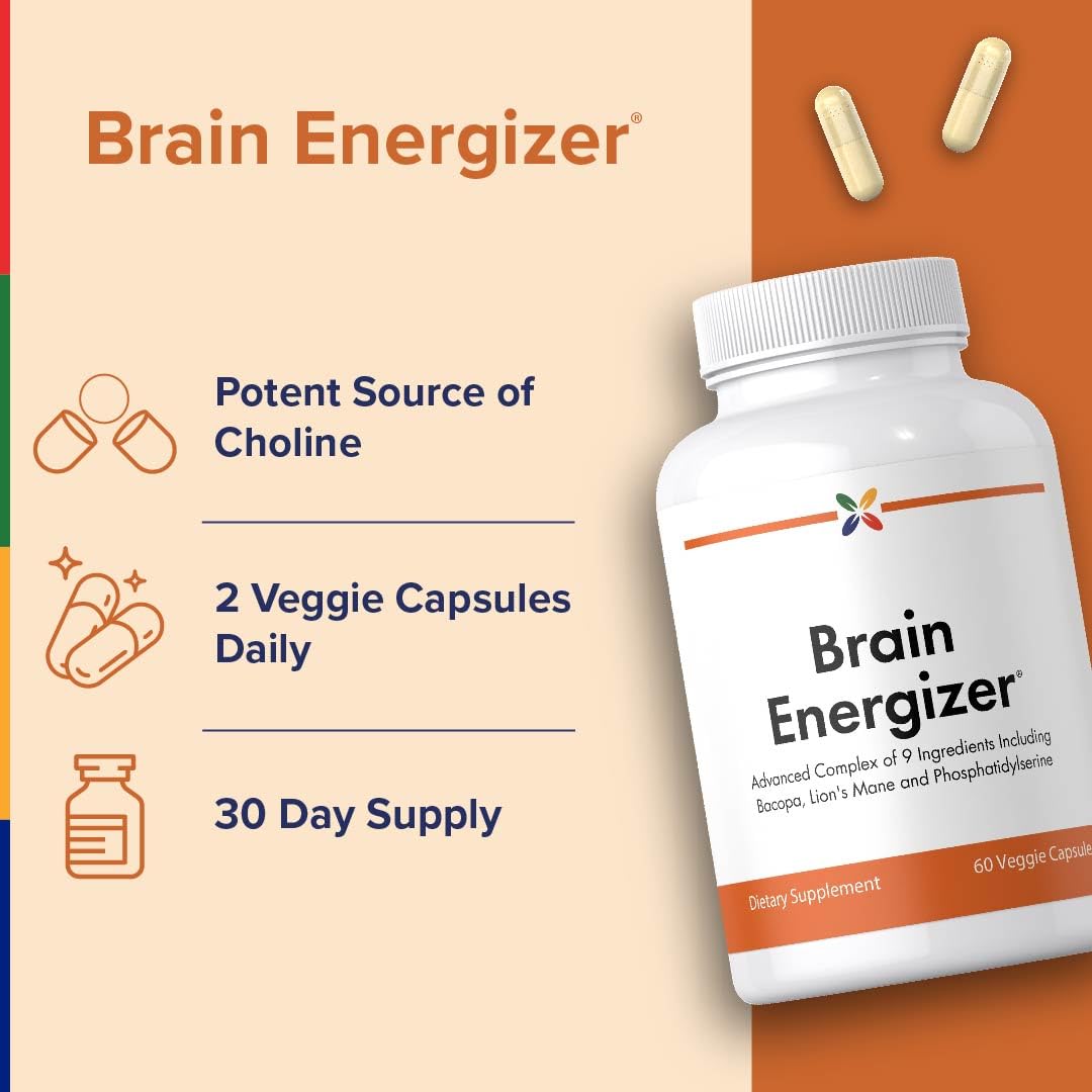 Stop Aging Now - Brain Supplement Complex - with Ginkgo Biloba, Lion's Mane, Bacopa, and DMAE - 60 Vegetarian Capsules - Advanced Blend - dailyvitalstore