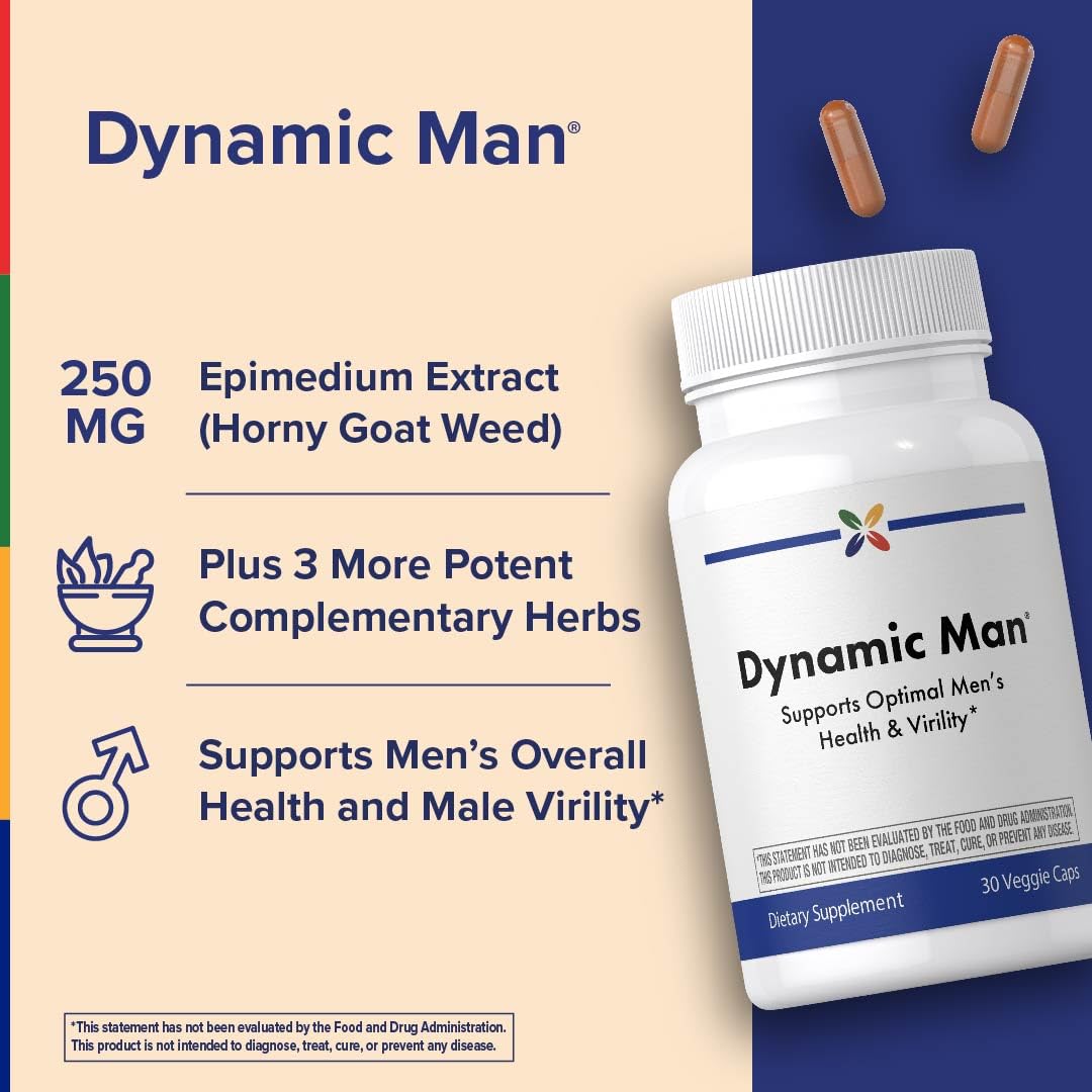 Stop Aging Now - Dynamic Man - Complex Supplement - 30 Vegetarian Capsules - dailyvitalstore