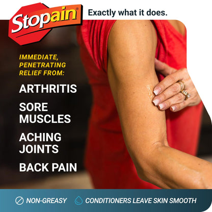 Stopain Pain Relief Gel 32oz, USA Made, Max Strength Fast Acting with Menthol, MSM, Glucosamine for Joint Pain, Back Pain, Arthritis, Knee, Neck Pain, HSA FSA Approved OTC Topical Analgesic Product - dailyvitalstore