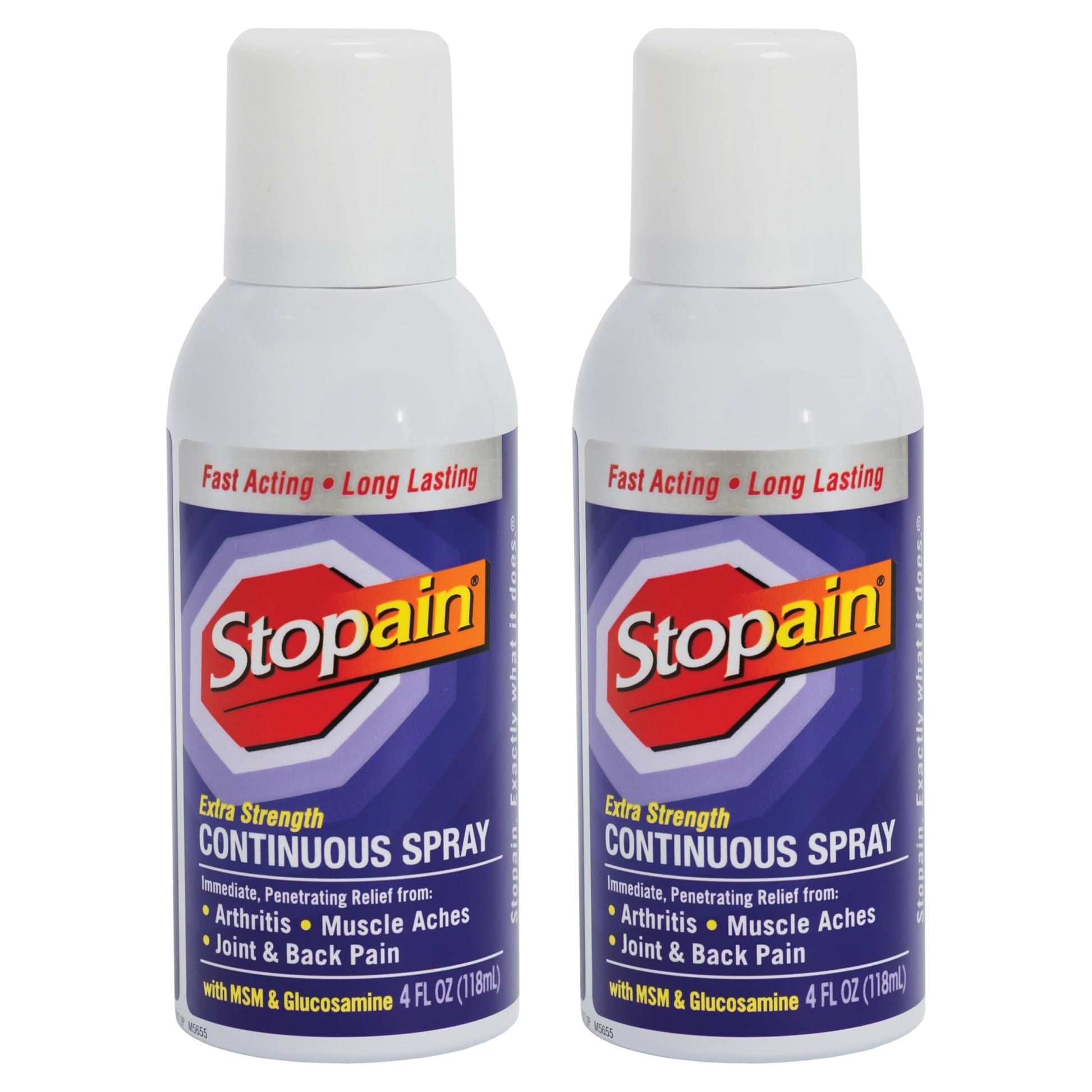 Stopain Pain Relief Spray 4oz (2 Pack) USA Made, Max Strength Fast Acting with MSM, Glucosamine, Menthol for Arthritis, Lower Back, Neck, HSA FSA Approved Topical Analgesic Products - dailyvitalstore