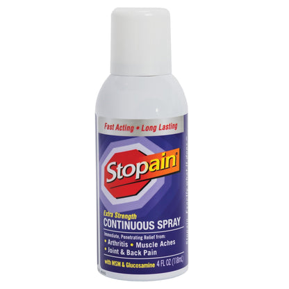 Stopain Pain Relief Spray 4oz, USA Made, Max Strength Fast Acting with Menthol, MSM, Glucosamine for Lower Back, Arthritis, Knee, Neck, Joints, HSA FSA Approved OTC Topical Analgesic Product - dailyvitalstore