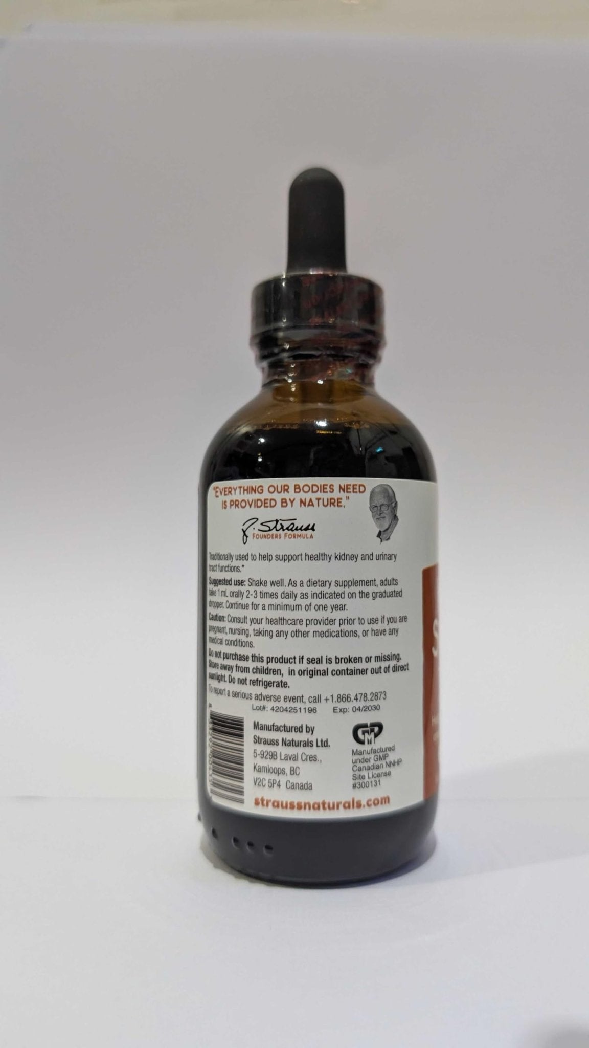 Strauss Naturals Kidney Support Drops – Herbal Kidney Support Supplement for Men and Women – Helps with Kidney Health and Urinary Tract Function – Vegan & Non-GMO – Spearmint Flavored – 100 ml Bottle - dailyvitalstore