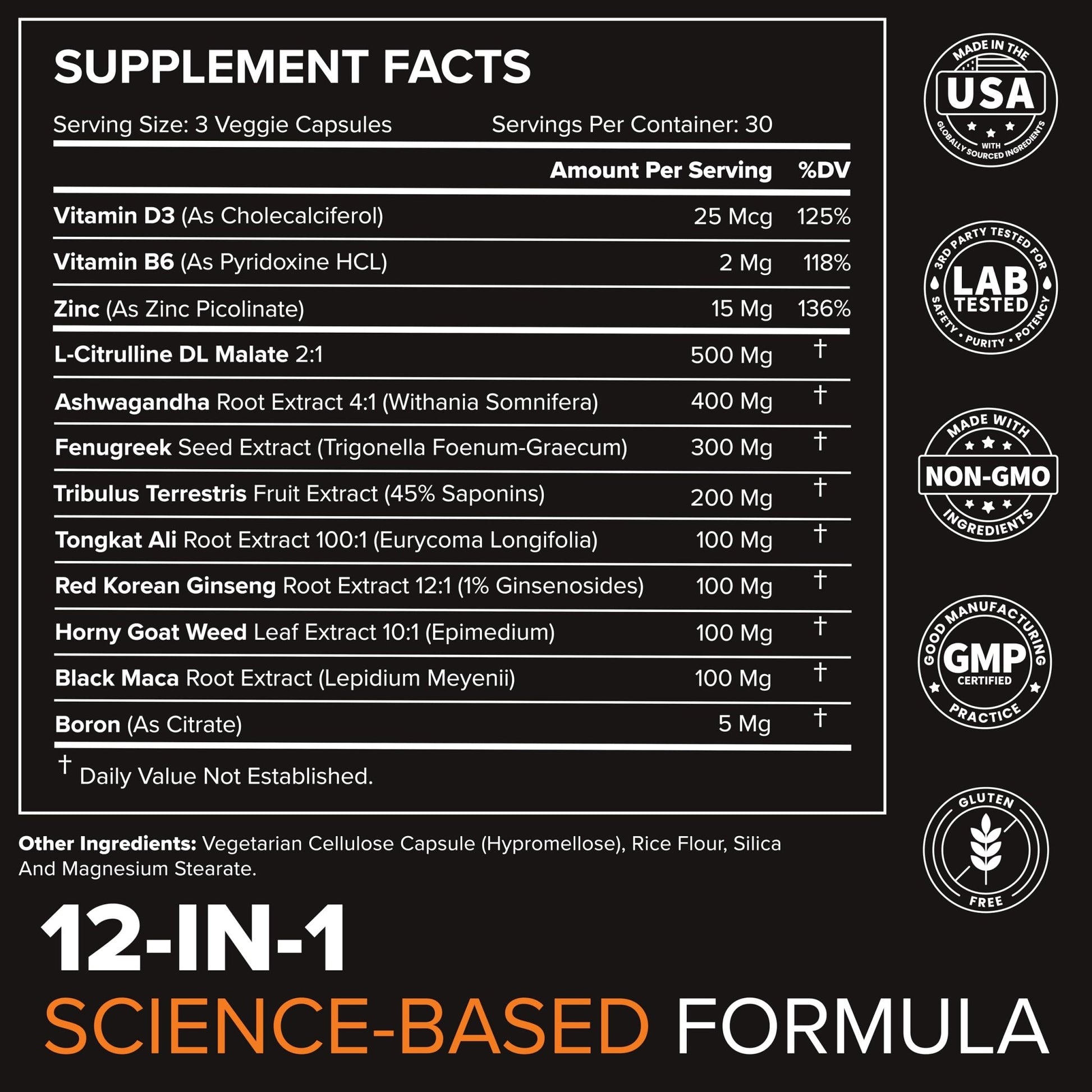 STRIVLABS Peak Potential 12-in-1 Support for Men – Fenugreek, Ashwagandha & Tongkat Ali – Natural Strength - dailyvitalstore