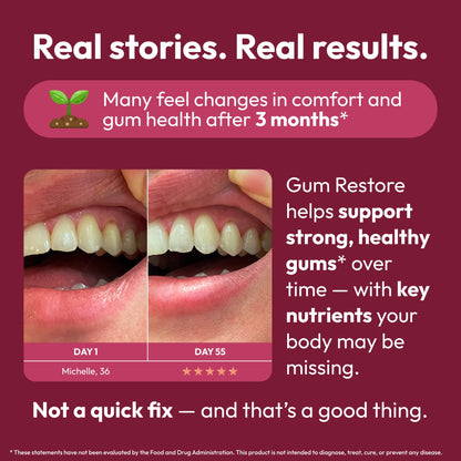 Strong Jaw Gum Restore - Gum Repair for Receding Gums | Teeth Magnesium Supplements, Oral Care, Remineralizing Dental Health Vitamins for Adults | 1 Month Supply, 180 Capsules, Made in USA - dailyvitalstore