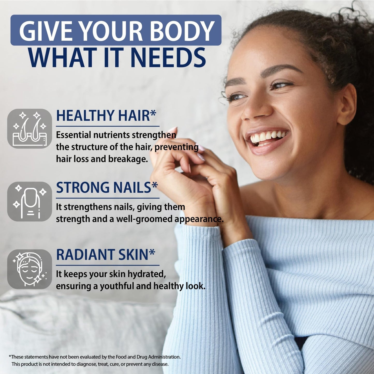 StrongVit Biotin with Hyaluronic Acid, Keratin and Collagen Supplements - 10000mcg for Hair Growth Women and Men - dailyvitalstore