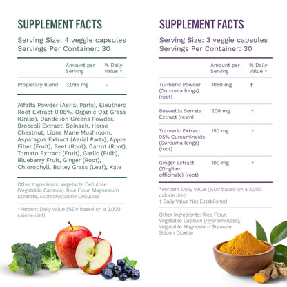 SUBSTANCE. - Ultimate Wellness Bundle | Daily Superfood Nutrition & Joint Support | Greens, Fruits & Veggies + Nature’s Relief | Boost Energy, Mental Clarity & Mobility | Vegan, Non-GMO (30 Servings) - dailyvitalstore